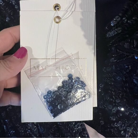 NWT‎ Mac Duggal Midnight sequin midi dress style 5578 size 8 women's - Picture 15 of 16